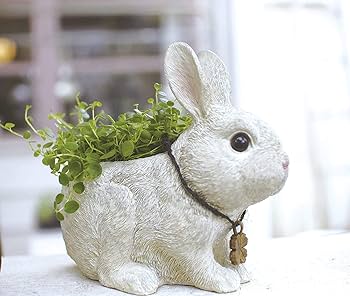 Amazon.co.jp: リアルな質感のうさぎの プランター オブジェ